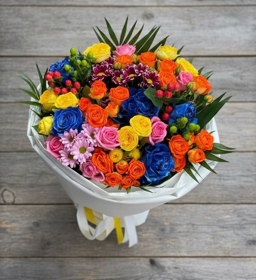 Букет цветов из: Розы и Хризантемы в Архангельской