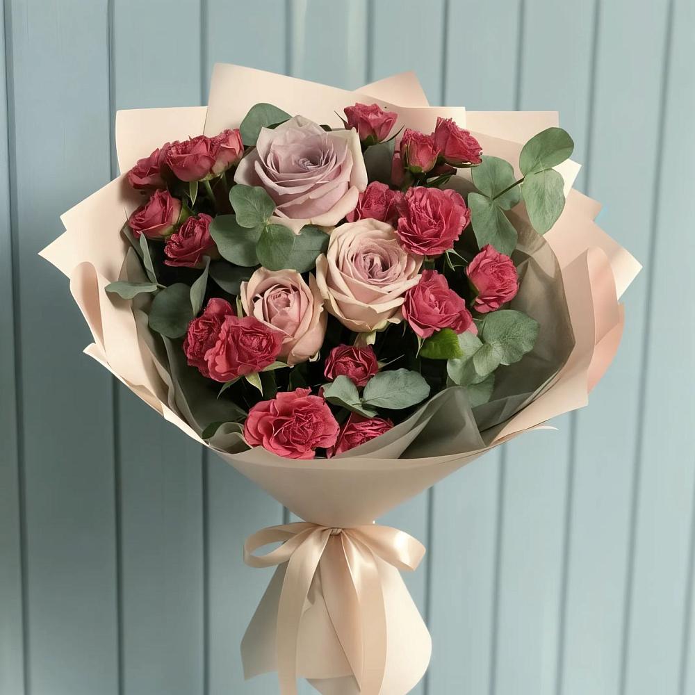 Букет цветов из: Гвоздики и Розы в Архангельской