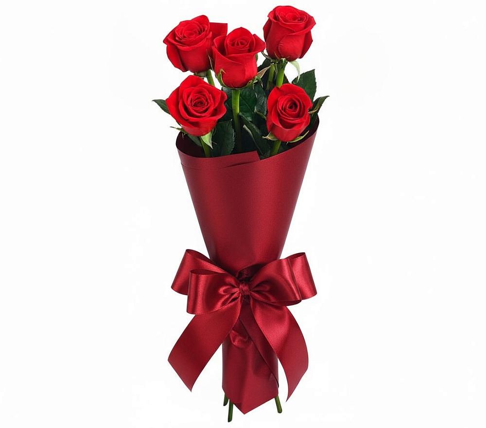Букет 5 Красных роз Эдлесс Лав в Архангельской