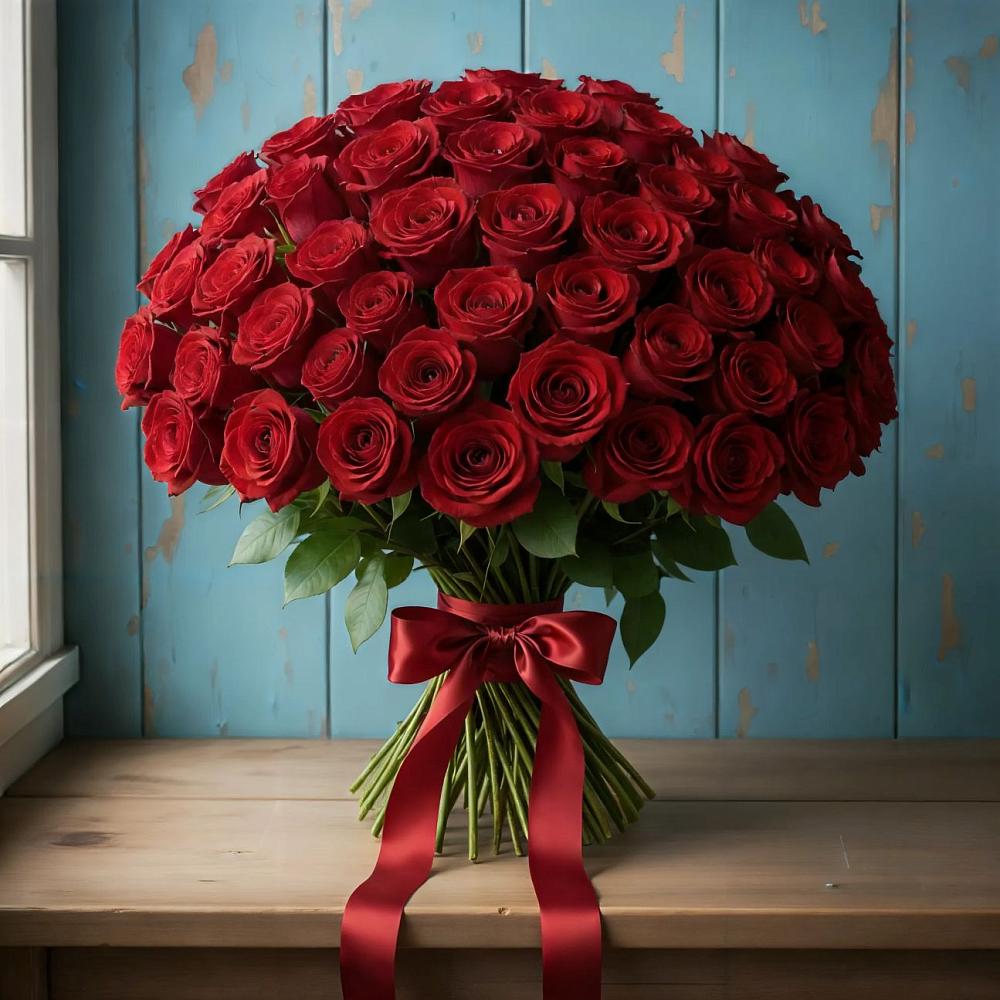 Букет Красные розы Блэк Меджик в Архангельской