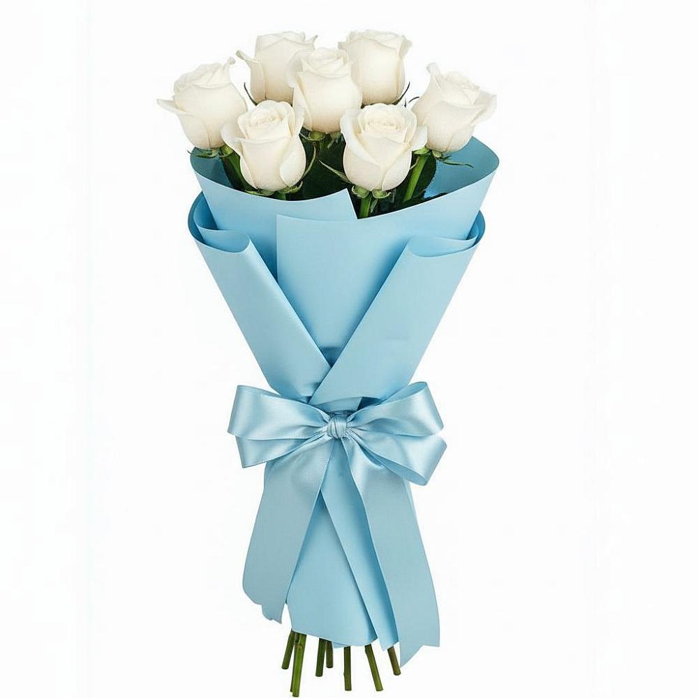 Букет 7 белых роз Проуд в Архангельской