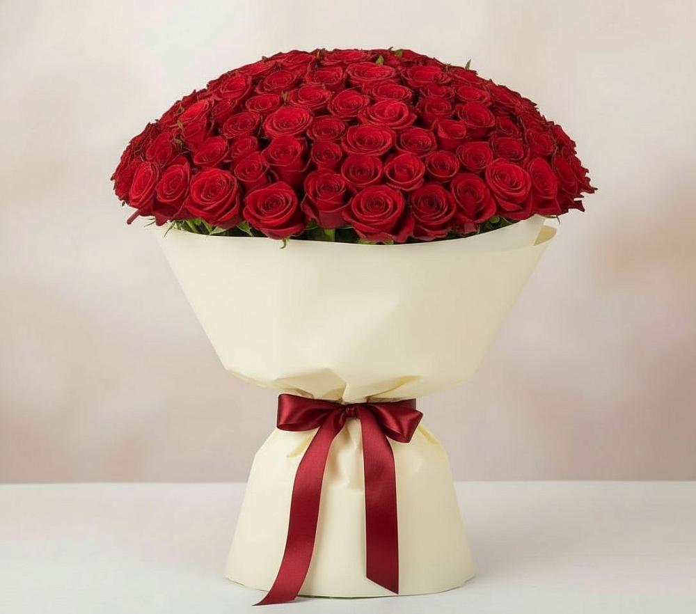 Букет 101 Красная роза Милано в Архангельской