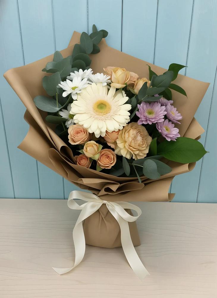 Букет цветов из: Герберы и Хризантемы в Архангельской