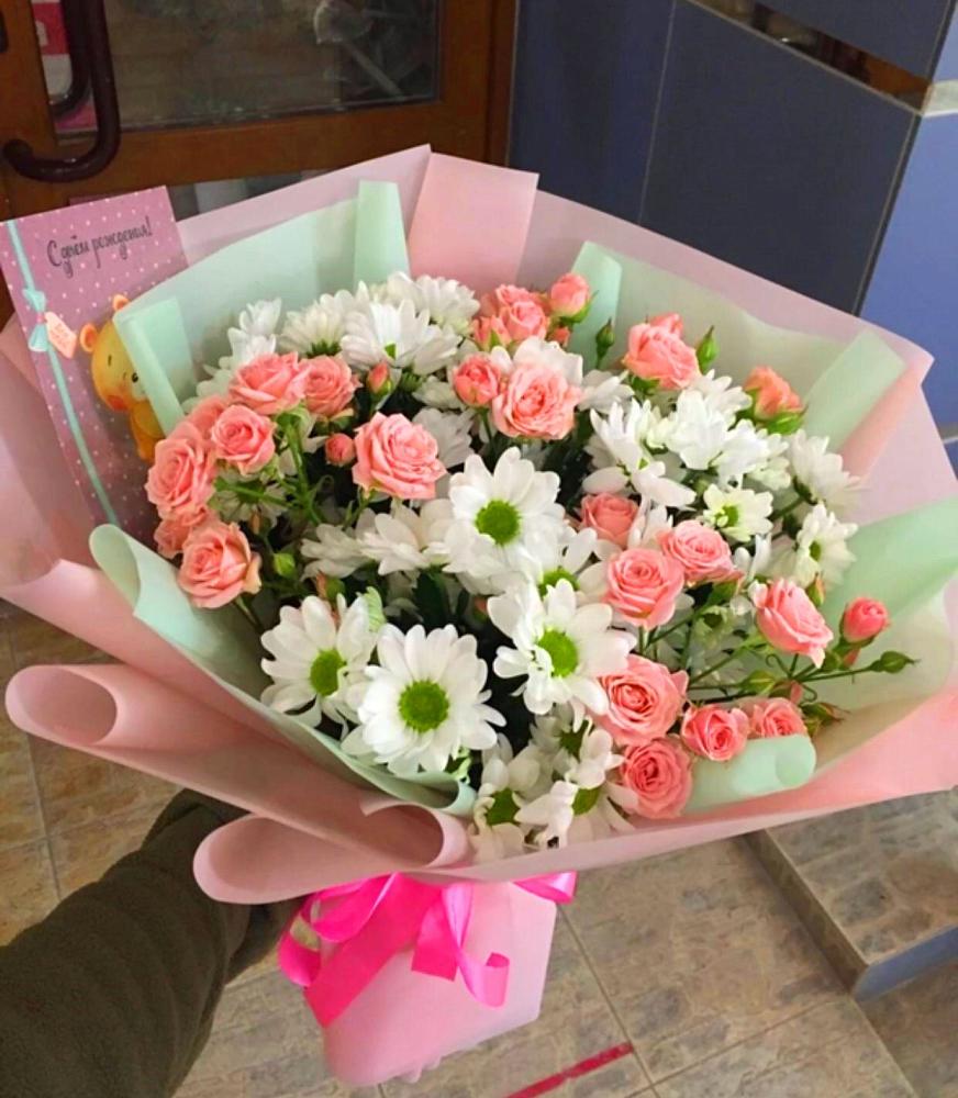 Букет цветов из: Розы и Хризантемы в Архангельской