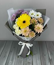 Букет цветов из:  Розы, Герберы и Хризантемы в Архангельской