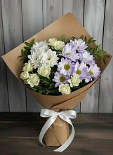 Букет цветов из:  Хризантемы и Розы в Архангельской