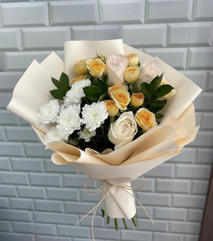 Букет цветов из: Розы и Хризантемы в Архангельской