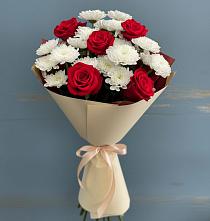 Букет цветов из:  Розы и Хризантемы в Архангельской