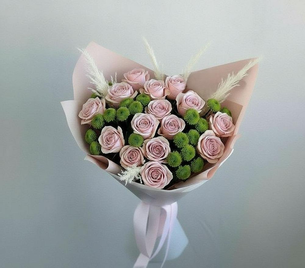 Букет цветов из: Розы и Хризантемы в Архангельской