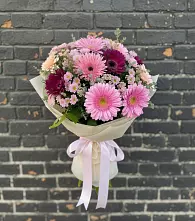 Букет цветов из:  Герберы и Хризантемы в Архангельской