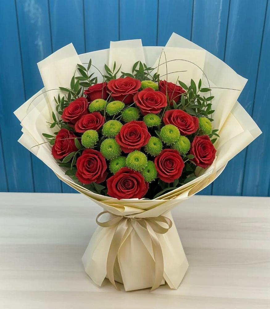 Букет цветов из: Розы и Хризантемы в Архангельской